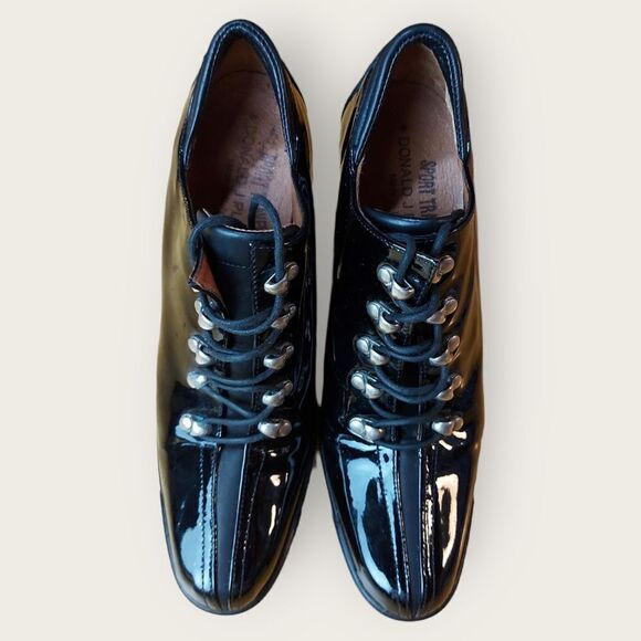 Donald J. Pilner Black Patent Leather Duke Booties Size 7.5 - Picture 5 of 11